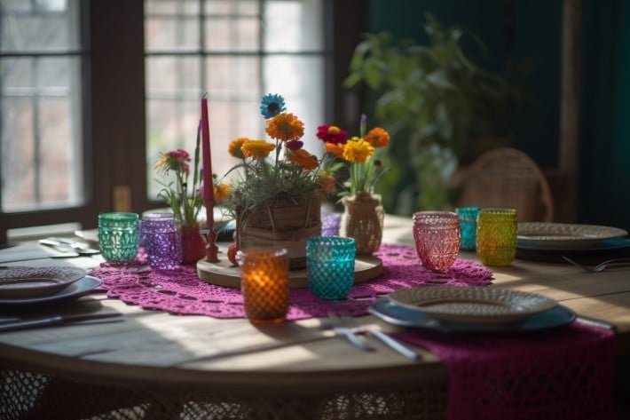 mesa estilo boho