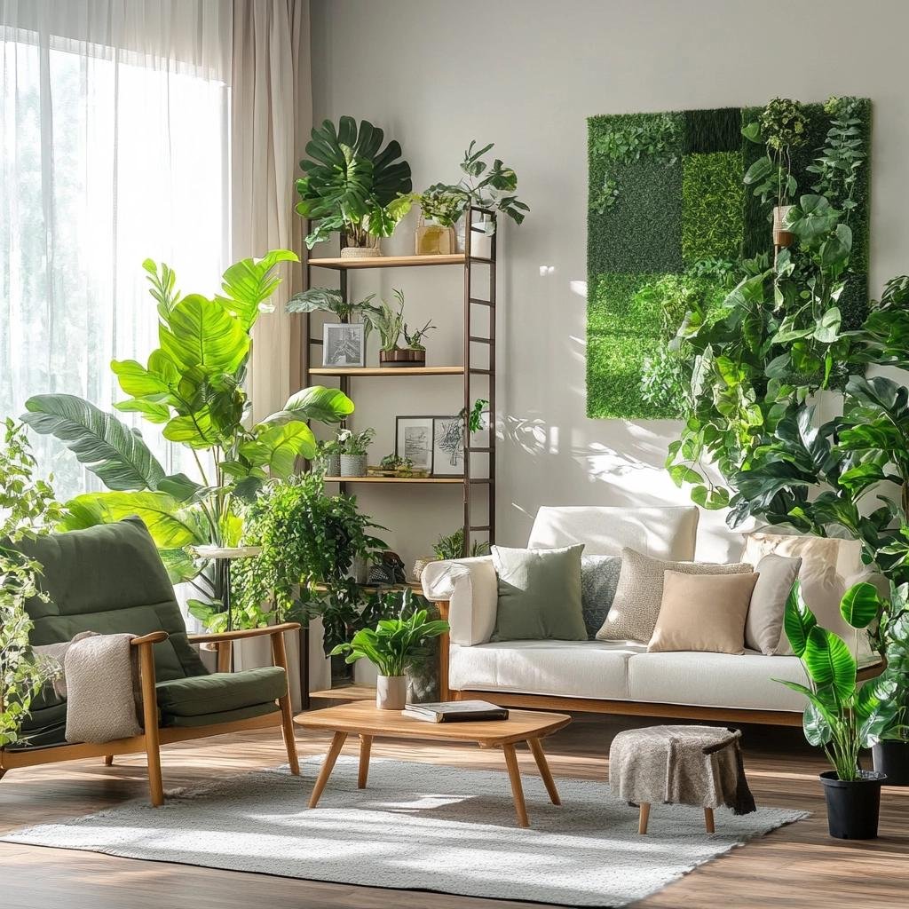 Decoração com Plantas Artificiais para Sala