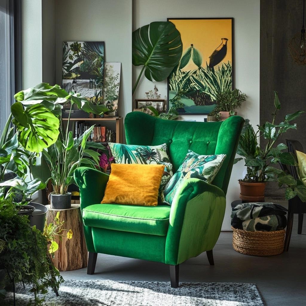 Inspirações de Poltronas Verdes para Decorar o Seu Lar